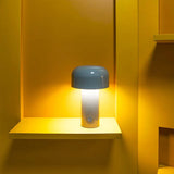 Small Blue Mushroom Table Lamp – Rechargeable Modern Design for Bedroom