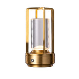 Small Gold LED Table Lamp – Portable and  Rechargeable Design