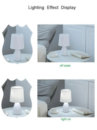 White Ceramic Table Lamp – Modern Design for Living Room and Bedroom