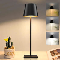 Black LED Table Lamp – Modern Rechargeable Design for Living Room