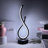 Modern LED Table Lamp – Black Design for Bedroom