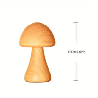 Small Wooden Mushroom-Shaped Table Lamp for Bedroom