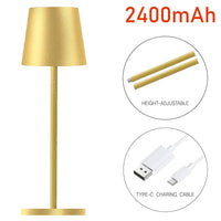 Premium Gold LED Table Lamp – Modern Rechargeable Design for Living Room