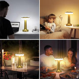 Gold LED Touch Table Lamp – Premium Rechargeable Design for Bedside