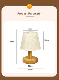 Small Wooden Bedside Lamp – Modern Design ( white )