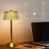 Crystal Gold Cordless Table Lamp – Elegant Design for Living Room