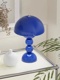 Blue Mushroom Table Lamp – Modern Design for Bedroom or Living Room