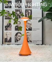 Orange Mushroom Table Lamp – Rechargeable Modern Design