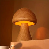 Small Wooden Mushroom-Shaped Table Lamp for Bedroom