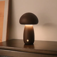 Mushroom Table Lamp with Wooden Design for Bedside