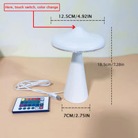 Small white Mushroom Table Lamp – Rechargeable and portable