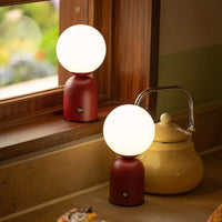 Small Red LED Table Lamp – Modern Rechargeable Touch Design