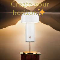 Small White Mushroom Table Lamp – Rechargeable Modern Design for Bedroom