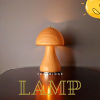 Small Wooden Mushroom-Shaped Table Lamp for Bedroom