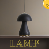 Small Black Mushroom Table Lamp – Rechargeable for Bedside