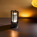 Small black LED Table Lamp – portable and  Rechargeable Design