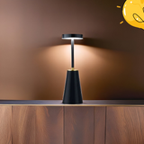 Black LED Table Lamp – Modern Rechargeable Design for Living Room