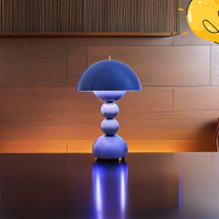 Blue Mushroom Table Lamp – Modern Design for Bedroom or Living Room