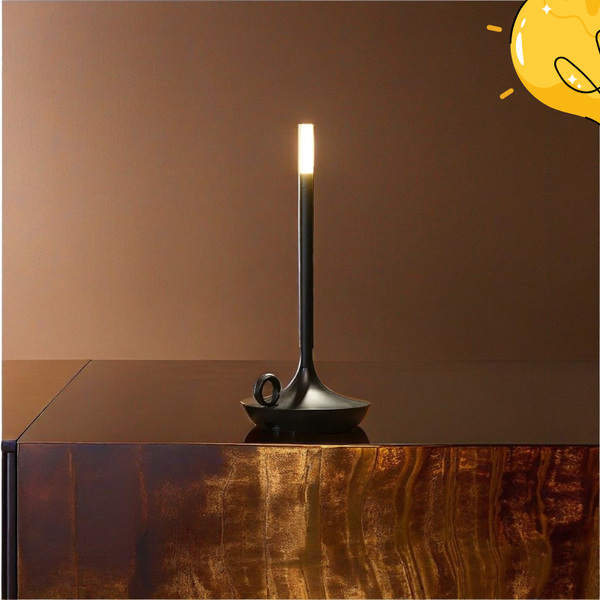 Candle table lamp - rechargeable and modern