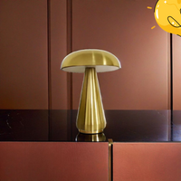 Gold Mushroom Table Lamp – Modern Rechargeable Design