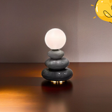 grey Ceramic Table Lamp – Modern Design for Living Room or Bedroom