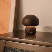 Small Mushroom Table Lamp with Wooden Design for Bedside