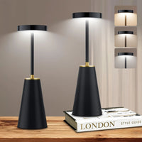 Black LED Table Lamp – Modern Rechargeable Design for Living Room