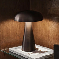 Black Mushroom Table Lamp – Modern Rechargeable Design