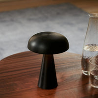 Black Mushroom Table Lamp – Modern Rechargeable Design