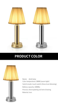 Modern Gold Cordless Table Lamp for Dining Table and Living Room