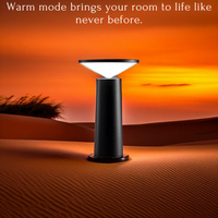 Smart Black Table Lamp – Rechargeable and Modern Design