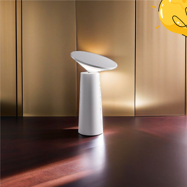 Smart White Table Lamp – Rechargeable and Modern Design