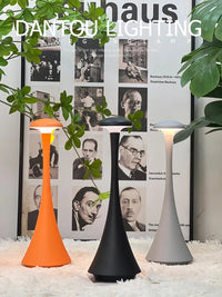 Orange Mushroom Table Lamp – Rechargeable Modern Design