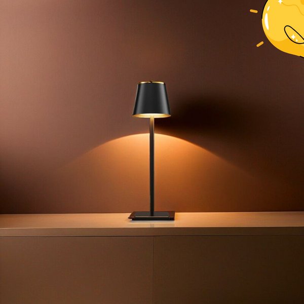 Black LED Table Lamp – Modern Rechargeable Design for Living Room