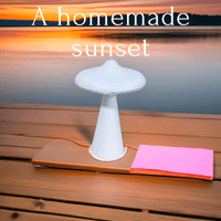 Small white Mushroom Table Lamp – Rechargeable and portable