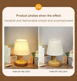 Small Wooden Bedside Lamp – Modern Design ( white )