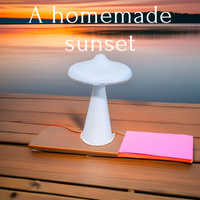 Small white Mushroom Table Lamp – Rechargeable and portable