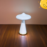 Small white Mushroom Table Lamp – Rechargeable and portable