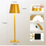 Premium Gold LED Table Lamp – Modern Rechargeable Design for Living Room