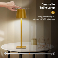 Premium Gold LED Table Lamp – Modern Rechargeable Design for Living Room