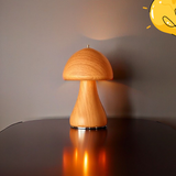 Small Wooden Mushroom-Shaped Table Lamp for Bedroom